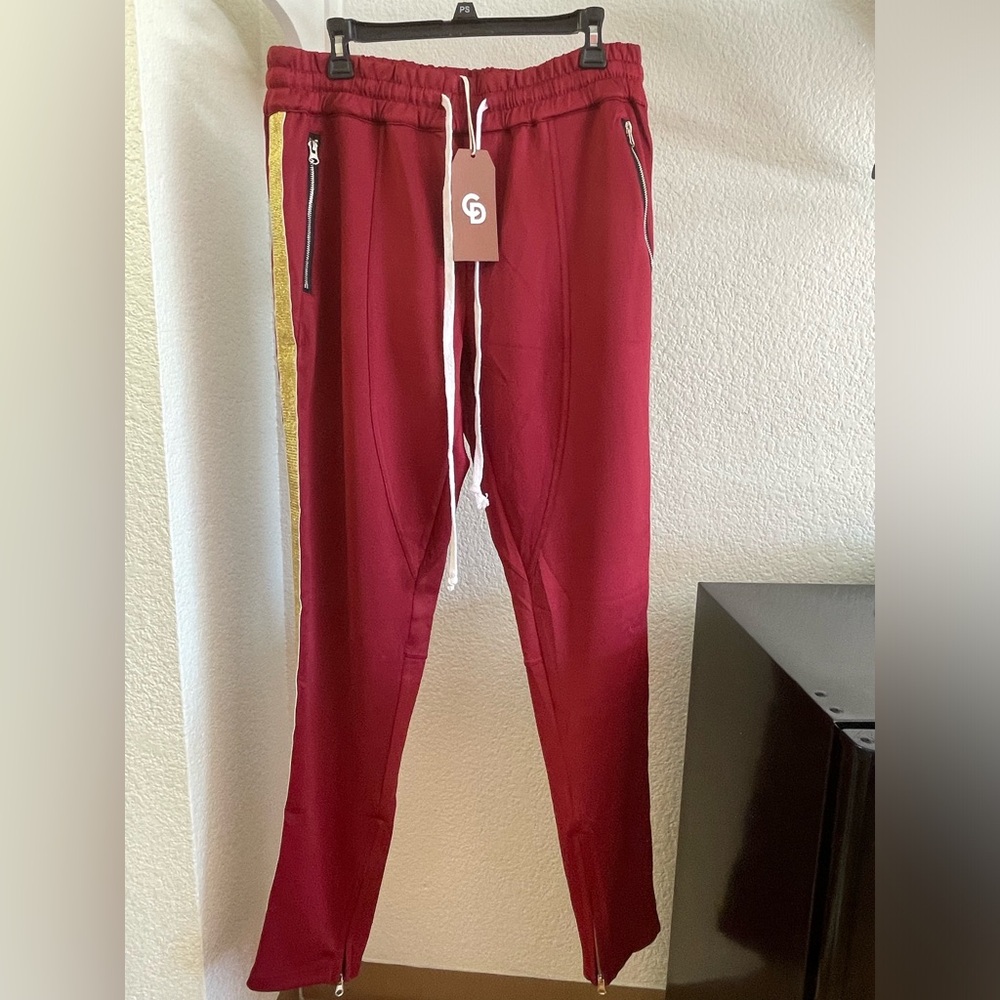 Crisp Denim Brand New Joggers, Women, Burgundy, Size XL